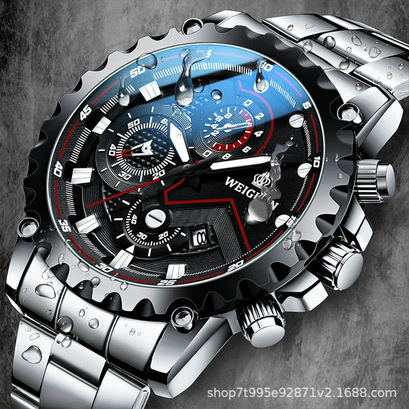 Men's Automatic Mechanical And Quartz Electronic Watch Alloy Case Stainless Steel Strap Round Dial Business Style