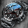 Men's Automatic Mechanical And Quartz Electronic Watch Alloy Case Stainless Steel Strap Round Dial Business Style