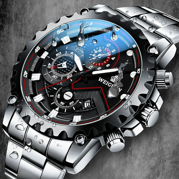 Men's Automatic Mechanical And Quartz Electronic Watch Alloy Case Stainless Steel Strap Round Dial Business Style
