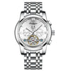 Men's Automatic Mechanical Watch Alloy Case Stainless Steel Strap Round Dial Sapphire Crystal Glass Mirror Business Style