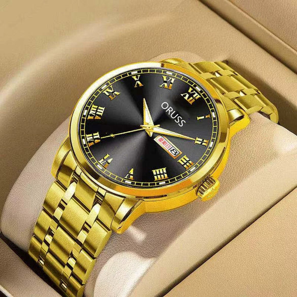 Men's Automatic Mobile Watch Steel Luminous Waterproof Calendar Business Style Round Dial