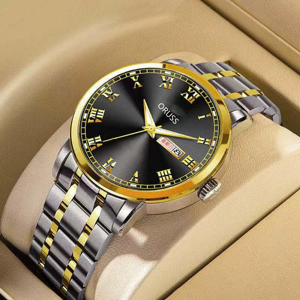 Men's Automatic Mobile Watch Steel Luminous Waterproof Calendar Business Style Round Dial