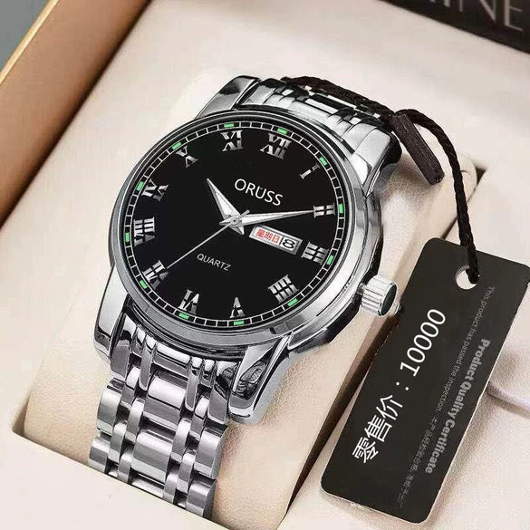Men's Automatic Mobile Watch Steel Luminous Waterproof Calendar Business Style Round Dial