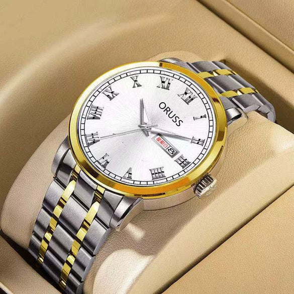 Men's Automatic Mobile Watch Steel Luminous Waterproof Calendar Business Style Round Dial