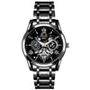 Men's Automatic Movement Watch Alloy Case And Strap Mineral Strengthened Glass Mirror Round Dial Leisure Style Luminous Waterproof