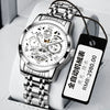 Men's Automatic Non Mechanical Business Style Watch With Alloy Case And Strap Mineral Strengthened Glass Mirror Round Dial