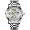 Men's Automatic Quartz Watch Steel Round Dial Luminous Waterproof