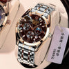 Men's Automatic Quartz Watch Steel Round Dial Luminous Waterproof