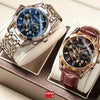 Men's Automatic Quartz Watch Steel Round Dial Luminous Waterproof