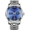 Men's Automatic Quartz Watch Steel Round Dial Luminous Waterproof