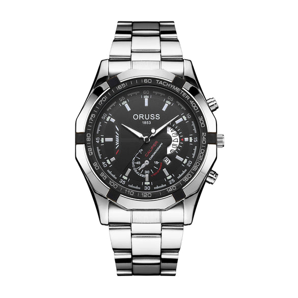 Men's Automatic Tungsten Steel And Steel Watch Luminous Waterproof Calendar Hollow Large Dial