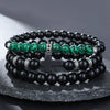 Men's Beaded Bracelet Set Stone Geometric Handmade