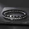 Men's Beaded Bracelet Set Stone Geometric Handmade