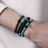 Men's Beaded Bracelet Set Stone Geometric Handmade