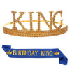 Men's Belt Set With Alloy And Satin Cloth Crown In Light Luxury Style For Birthday