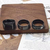 Men's Black Titanium Steel Geometric Ring With Electroplating