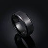 Men's Black Titanium Steel Geometric Ring With Electroplating