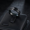Men's Black Titanium Steel Geometric Ring With Electroplating