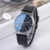 Men's Blue Light Threeeye Quartz Watch With Plastic Mesh Belt And Scale Calendar Alloy Case Silicone Strap Round Dial Plexiglass Mirror Pin Buckle Onion Crown Stainless Steel Clasp