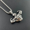 Men's Bodybuilding Arm Muscle Pendant Necklace Stainless Steel Retro Geometric Polished