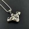 Men's Bodybuilding Arm Muscle Pendant Necklace Stainless Steel Retro Geometric Polished