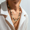 Men's Bohemian Geometric Wooden Bead And Coconut Shell Handmade Necklace