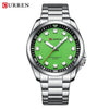 Men's Business Alloy Case Stainless Steel Band Round Dial Waterproof Quartz Watch
