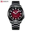 Men's Business Alloy Case Stainless Steel Band Round Dial Waterproof Quartz Watch