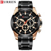Men's Business Alloy Case Stainless Steel Strap Waterproof Quartz Multi Function Calendar Round Dial Watch