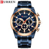 Men's Business Alloy Case Stainless Steel Strap Waterproof Quartz Multi Function Calendar Round Dial Watch
