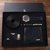 Men's Business Alloy Quartz Watch Gift Set With Stainless Steel Buckle And Round Dial