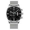 Men's Business Alloy Quartz Watch With Round Dial And Stainless Steel Buckle