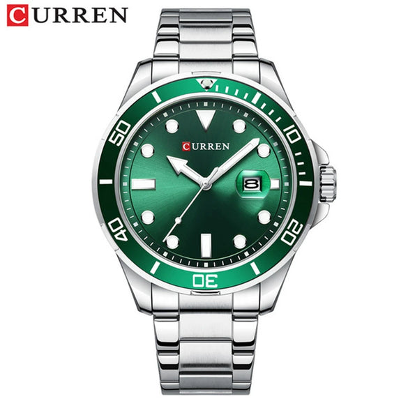 Men's Business Fashion Quartz Watch Alloy Case Stainless Steel Band Round Dial