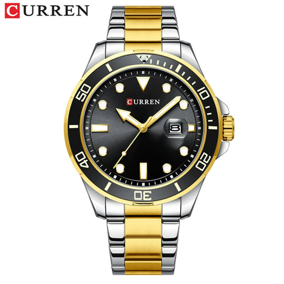 Men's Business Fashion Quartz Watch Alloy Case Stainless Steel Band Round Dial