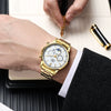 Men's Business Fashion Quartz Watch Alloy Iron Stainless Steel Round Dial