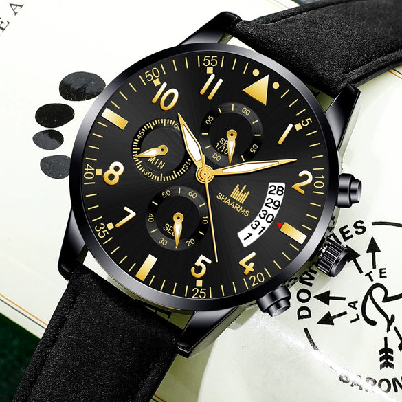 Men's Business Fashion Quartz Watch With Stainless Steel Case And Strap Round Dial