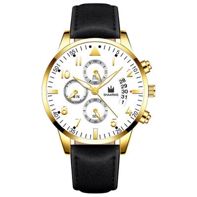 Men's Business Fashion Quartz Watch With Stainless Steel Case And Strap Round Dial