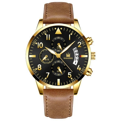 Men's Business Fashion Quartz Watch With Stainless Steel Case And Strap Round Dial