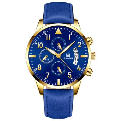 Men's Business Fashion Quartz Watch With Stainless Steel Case And Strap Round Dial