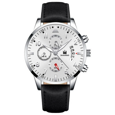 Men's Business Fashion Quartz Watch With Stainless Steel Case And Strap Round Dial