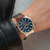 Men's Business Fashion Watch Stainless Steel Belt Round Dial Chronograph Waterproof Luminous Quartz