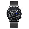 Men's Business Mesh Belt Watch Alloy Case Stainless Steel Strap Round Dial Quartz Watch
