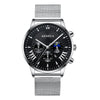 Men's Business Mesh Belt Watch Alloy Case Stainless Steel Strap Round Dial Quartz Watch