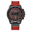 Men's Business Multifunction Automatic Date Waterproof Quartz Watch With Round Dial Stainless Steel Clasp Leather Strap And Alloy Case