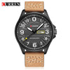 Men's Business Quartz Casual Calendar Watch With Alloy Case Genuine Leather Strap Stainless Steel Clasp And Round Dial