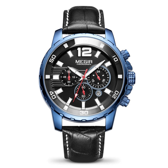 Men's Business Quartz Watch Alloy Case Leather And Steel Belt Round Dial Printed Logo