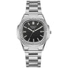 Men's Business Quartz Watch Steel Alloy Square With Diamond Scale Calendar