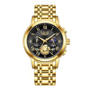 Men's Business Quartz Watch Zinc Alloy Case Stainless Steel Strap Round Dial Multifunctional Waterproof