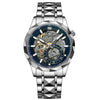 Men's Business Simple Stainless Steel Band Quartz Waterproof Round Dial Watch