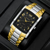 Men's Business Square Alloy Band Quartz Watch